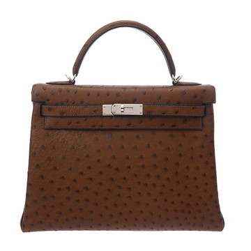 エルメス ケリー 32 内縫い 2WAY コカオン オーストリッチ ユニセックス バッグ 【中古】【bag】