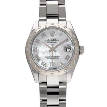 ロレックス デイトジャスト 178344NR ホワイトシェル/ダイヤモンド ユニセックス 時計 【中古】【wristwatch】