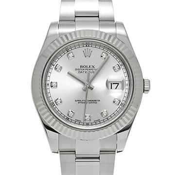 ロレックス デイトジャストII 116334G シルバー/ダイヤモンド メンズ 時計 【中古】【wristwatch】