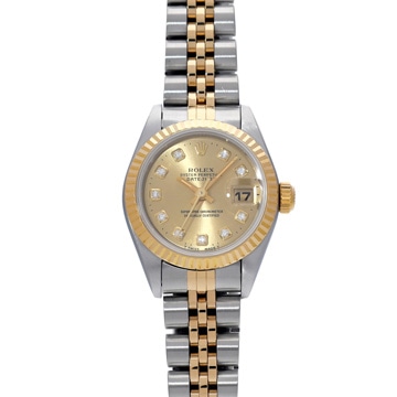 ロレックス デイトジャスト 69173G シャンパン/ダイヤモンド レディース 時計 【中古】【wristwatch】