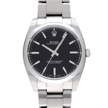 ロレックス オイスターパーペチュアル 114200 ブラック メンズ 時計 【中古】【wristwatch】