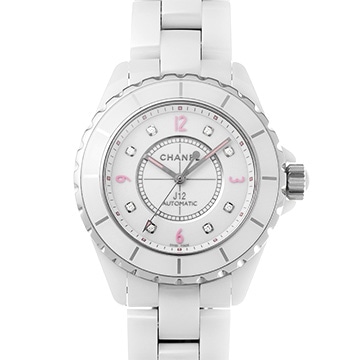 シャネル J12 ピンクライト 世界限定1200本 H4864 ホワイト/ダイヤモンド レディース 時計 【中古】【wristwatch】