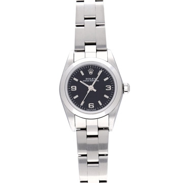 ロレックス オイスターパーペチュアル 76080 ブラック レディース 時計 【中古】【wristwatch】