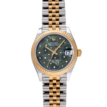 ロレックス デイトジャスト 31 278273 オリーブグリーン フローラルモチーフ/ダイヤモンド ユニセックス 時計 【中古】【wristwatch】