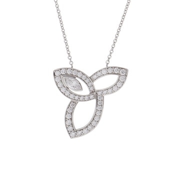 ハリー ウィンストン リリークラスター ネックレス シルバー Pt950プラチナ レディース ジュエリー 【中古】【jewelry】