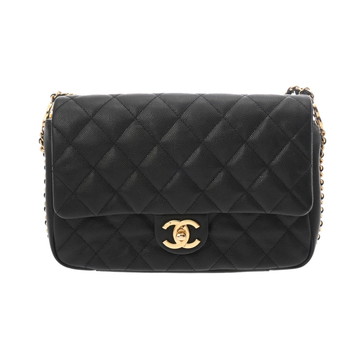 シャネル マトラッセ ミニフラップバッグ ブラック グレインドカーフスキン レディース バッグ 【中古】【bag】