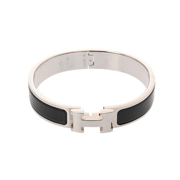 エルメス クリックH ブラック/シルバー金具 エナメル レディース ジュエリー 【中古】【jewelry】