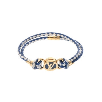 ルイ ヴィトン ブレスレット LV クリック イット ブルー/ゴールド M8246 メタル/レザー レディース ジュエリー 【中古】【jewelry】