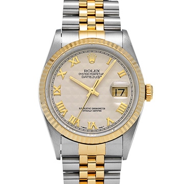 ロレックス デイトジャスト 16233 アイボリーピラミッド メンズ 時計 【中古】【wristwatch】