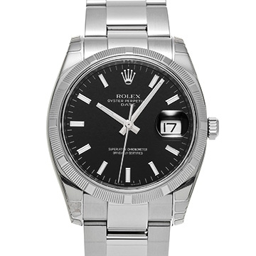 ロレックス オイスターパーペチュアル デイト 115210 ブラック メンズ 時計 【中古】【wristwatch】