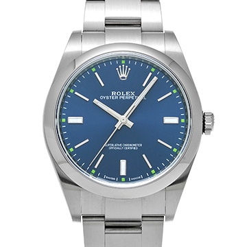 ロレックス オイスターパーペチュアル 39 114300 ブルー メンズ 時計 【中古】【wristwatch】