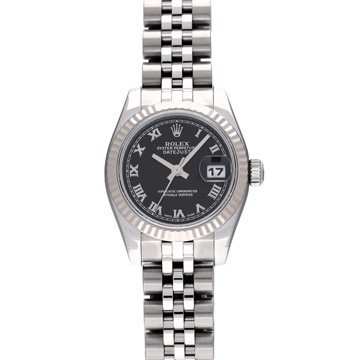 ロレックス デイトジャスト 179174 ブラック レディース 時計 【中古】【wristwatch】