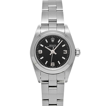ロレックス オイスターパーペチュアル 76080 ブラック レディース 時計 【中古】【wristwatch】