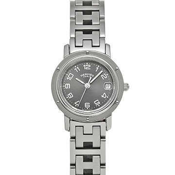 エルメス クリッパー CL4.210 グレー レディース 時計 【中古】【wristwatch】