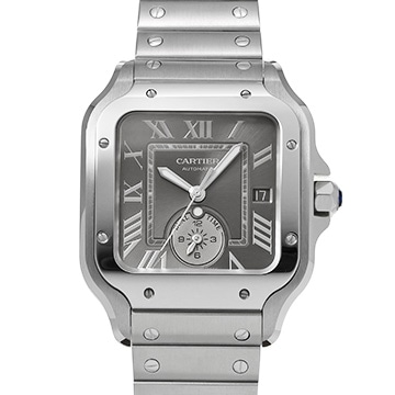 カルティエ サントス ドゥ カルティエ デュアルタイムゾーン WSSA0076 グレー メンズ 時計 【中古】【wristwatch】