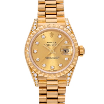 ロレックス デイトジャスト 79188G シャンパン/ダイヤモンド レディース 時計 【中古】【wristwatch】