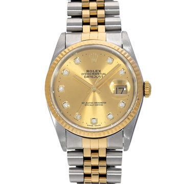 ロレックス デイトジャスト 16233G シャンパン/ダイヤモンド メンズ 時計 【中古】【wristwatch】
