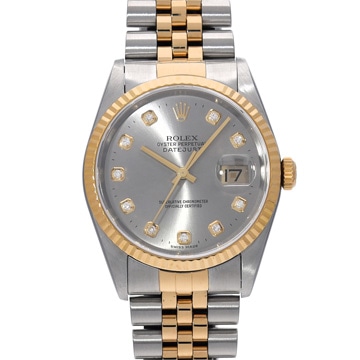 ロレックス デイトジャスト 16233G グレー/ダイヤモンド メンズ 時計 【中古】【wristwatch】