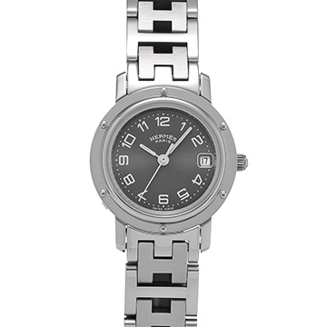 エルメス クリッパー CL4.210 グレー レディース 時計 【中古】【wristwatch】