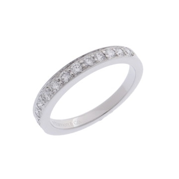 ティファニー チャネルセット ハーフエタニティ リング シルバー Pt950プラチナ レディース ジュエリー 【中古】【jewelry】