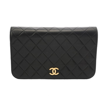 シャネル マトラッセ プッシュロックチェーンショルダー ブラック ラムスキン レディース バッグ 【中古】【bag】