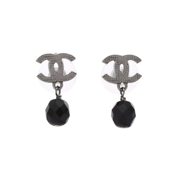 シャネル ピアス シルバー/ブラック メタル レディース ジュエリー 【中古】【jewelry】