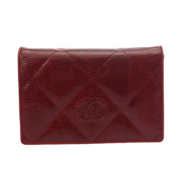 シャネル チェーンショルダー ボルドー リザード レディース バッグ 【中古】【bag】