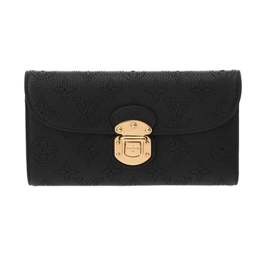 ルイ ヴィトン モノグラムマヒナ ポルトフォイユアメリア ブラック M95549 レザー ユニセックス 財布 【中古】【purse】