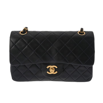 シャネル マトラッセ Ｗフラップ Ｗチェーンショルダー 23 ネイビー A01113 ラムスキン レディース バッグ 【中古】【bag】