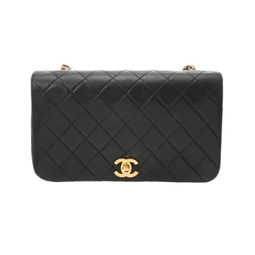 シャネル マトラッセ ターンロックチェーンショルダー ブラック ラムスキン レディース バッグ 【中古】【bag】