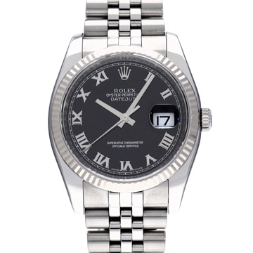 ロレックス デイトジャスト 116234 ブラック メンズ 時計 【中古】【wristwatch】