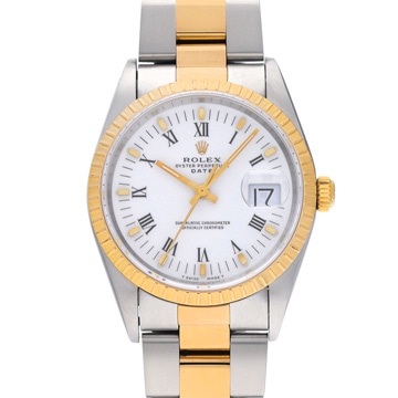 ロレックス オイスターパーペチュアル デイト 15223 ホワイト メンズ 時計 【中古】【wristwatch】