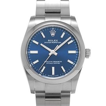 ロレックス オイスターパーペチュアル 34 124200 ブライトブルー ユニセックス 時計 【中古】【wristwatch】