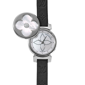 ルイ ヴィトン タンブール ビジュ シークレット Q151S ホワイトシェル レディース 時計 【中古】【wristwatch】