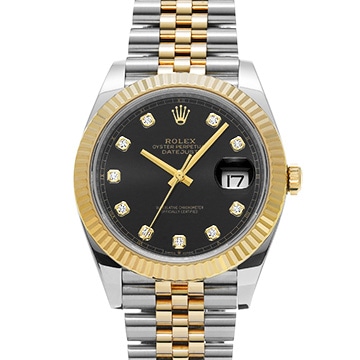 ロレックス デイトジャスト 126333G ブライトブラック/ダイヤモンド メンズ 時計 【新品】【wristwatch】
