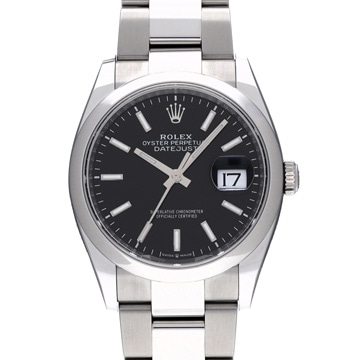 ロレックス デイトジャスト 36 126200 ブライトブラック メンズ 時計 【中古】【wristwatch】