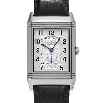 ジャガー ルクルト グランドレベルソ 986 デュオデイト Q3748420 シルバー/ブラック メンズ 時計 【中古】【wristwatch】