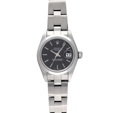 ロレックス オイスターパーペチュアル デイト 69160 ブラック レディース 時計 【中古】【wristwatch】
