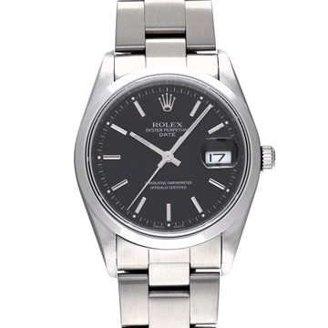 ロレックス オイスターパーペチュアル デイト 15200 ブラック メンズ 時計 【中古】【wristwatch】