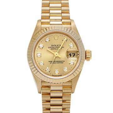 ロレックス デイトジャスト 69178G シャンパン/ダイヤモンド レディース 時計 【中古】【wristwatch】