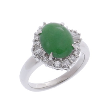 ノーブランド 翡翠リング シルバー Pt900プラチナ レディース ジュエリー 【中古】【jewelry】
