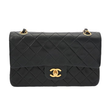 シャネル マトラッセ Ｗフラップ Ｗチェーンショルダー 23 ブラック A01113 ラムスキン レディース バッグ 【中古】【bag】