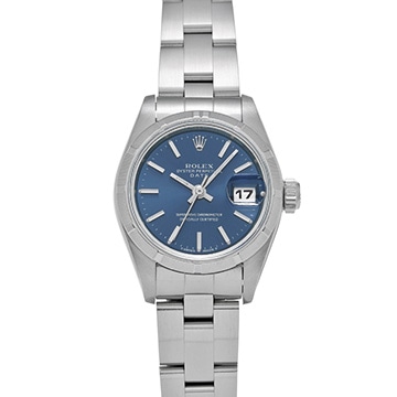 ロレックス オイスターパーペチュアル デイト 69190 ブルー レディース 時計 【中古】【wristwatch】