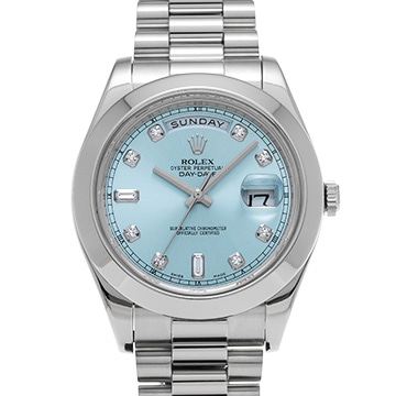 ロレックス デイデイトII 218206A アイスブルー/ダイヤモンド メンズ 時計 【中古】【wristwatch】