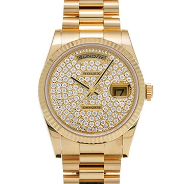 ロレックス デイデイト 118238 パヴェダイヤモンド メンズ 時計 【中古】【wristwatch】