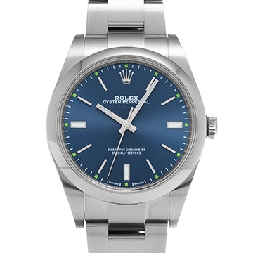 ロレックス オイスターパーペチュアル 39 114300 ブルー メンズ 時計 【中古】【wristwatch】