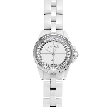 シャネル J12 XS H5237 ホワイトラッカー/ダイヤモンド レディース 時計 【中古】【wristwatch】