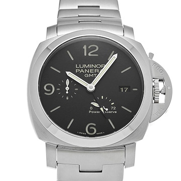 パネライ ルミノール 1950 3デイズ GMT パワーリザーブ PAM00347 ブラック メンズ 時計 【中古】【wristwatch】