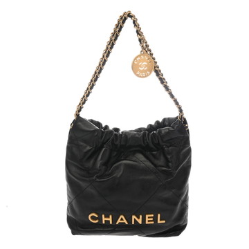 シャネル ミニ ハンドバッグ CHANEL 22 ブラック AS3980 シャイニーカーフスキン レディース バッグ 【中古】【bag】