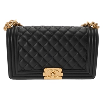 シャネル ボーイシャネル ハンドバッグ 25cm  ブラック A67086 グレインドカーフスキン レディース バッグ 【中古】【bag】